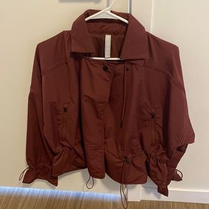 Size small Athleta jacket with cinchable waist, color is called cognac brown